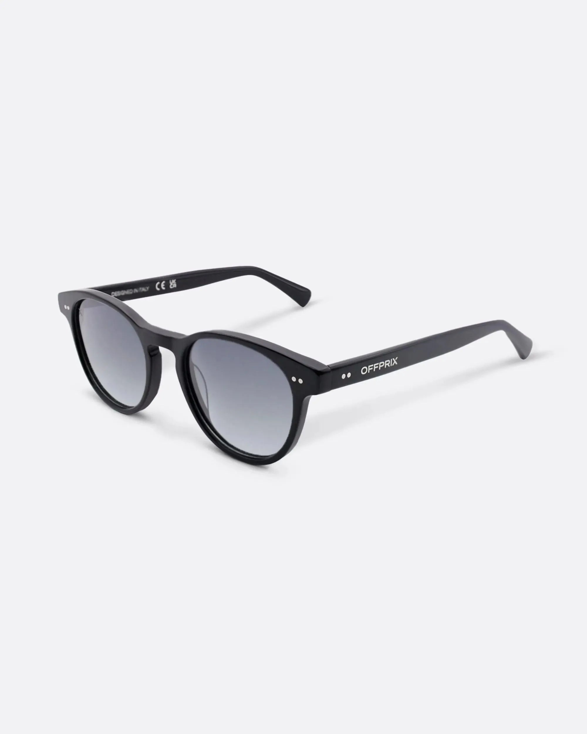 01 - BLACK sunglasses by OFFPRIX made of Italian Mazzucchelli™ acetate with ZEISS™ gradient polarized lenses