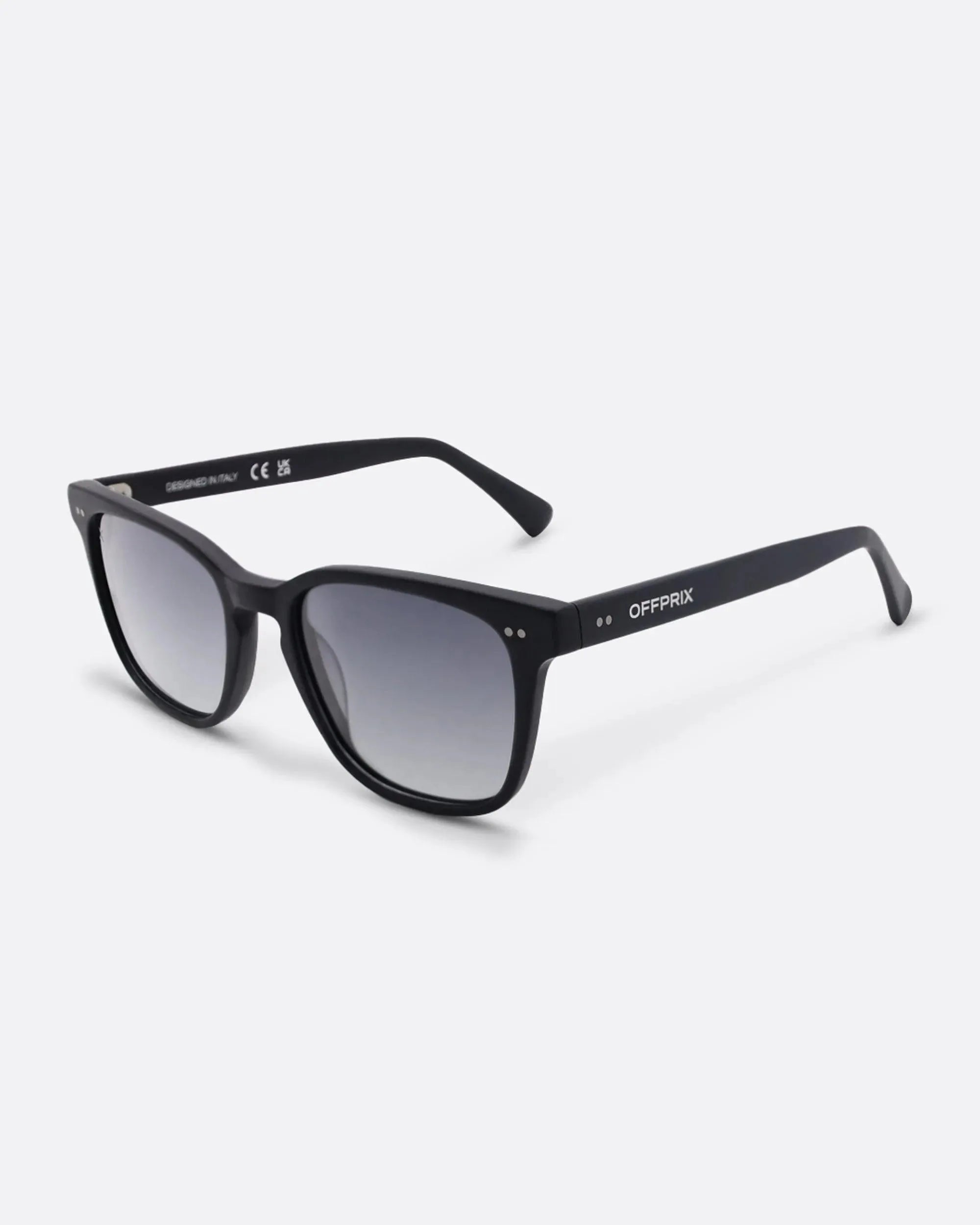 02 - BLACK sunglasses by OFFPRIX made of Italian Mazzucchelli™ acetate with ZEISS™ gradient polarized lenses