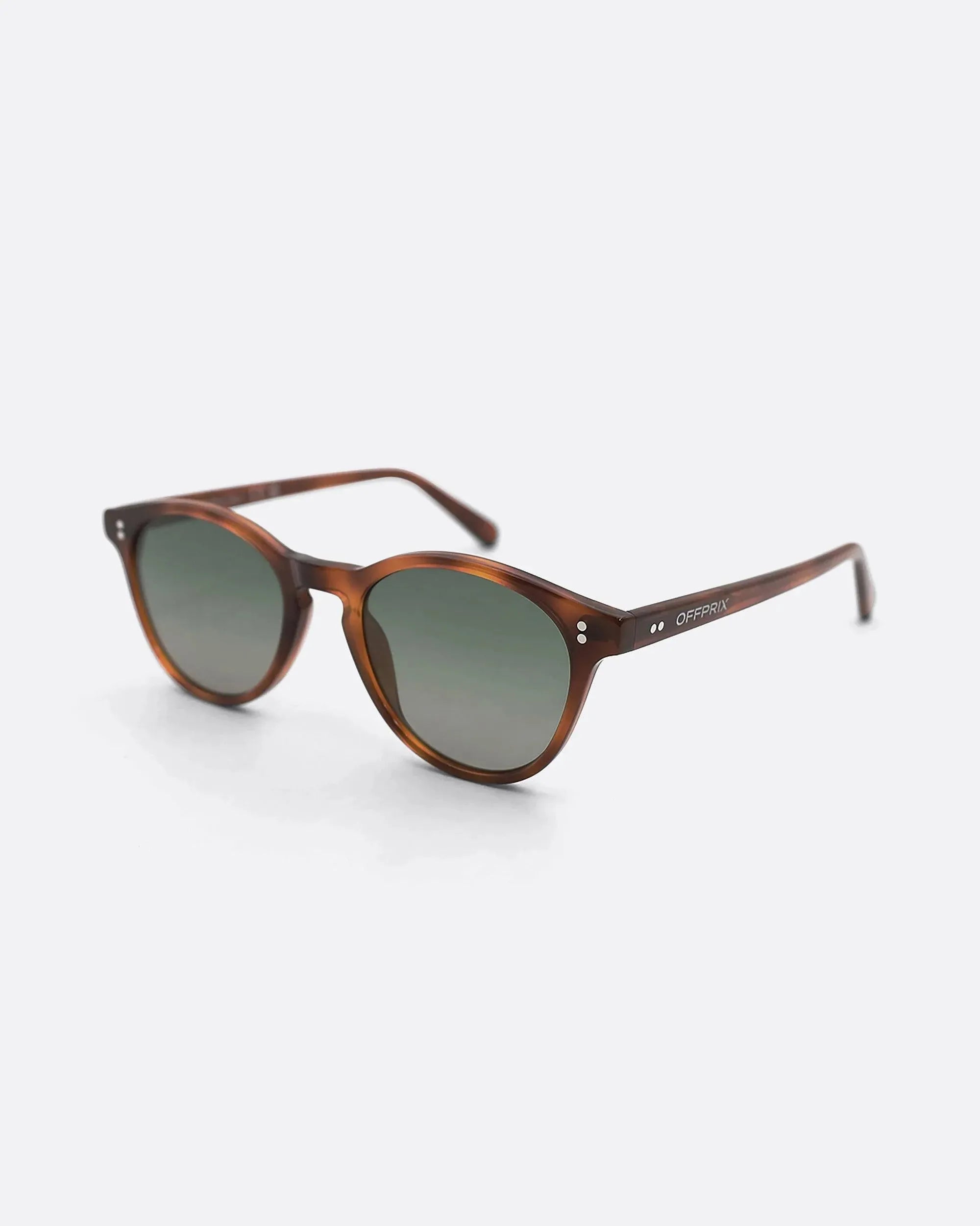 03 - HAVANA GREEN sunglasses by OFFPRIX made of Italian Mazzucchelli™ acetate with ZEISS™ gradient polarized lenses