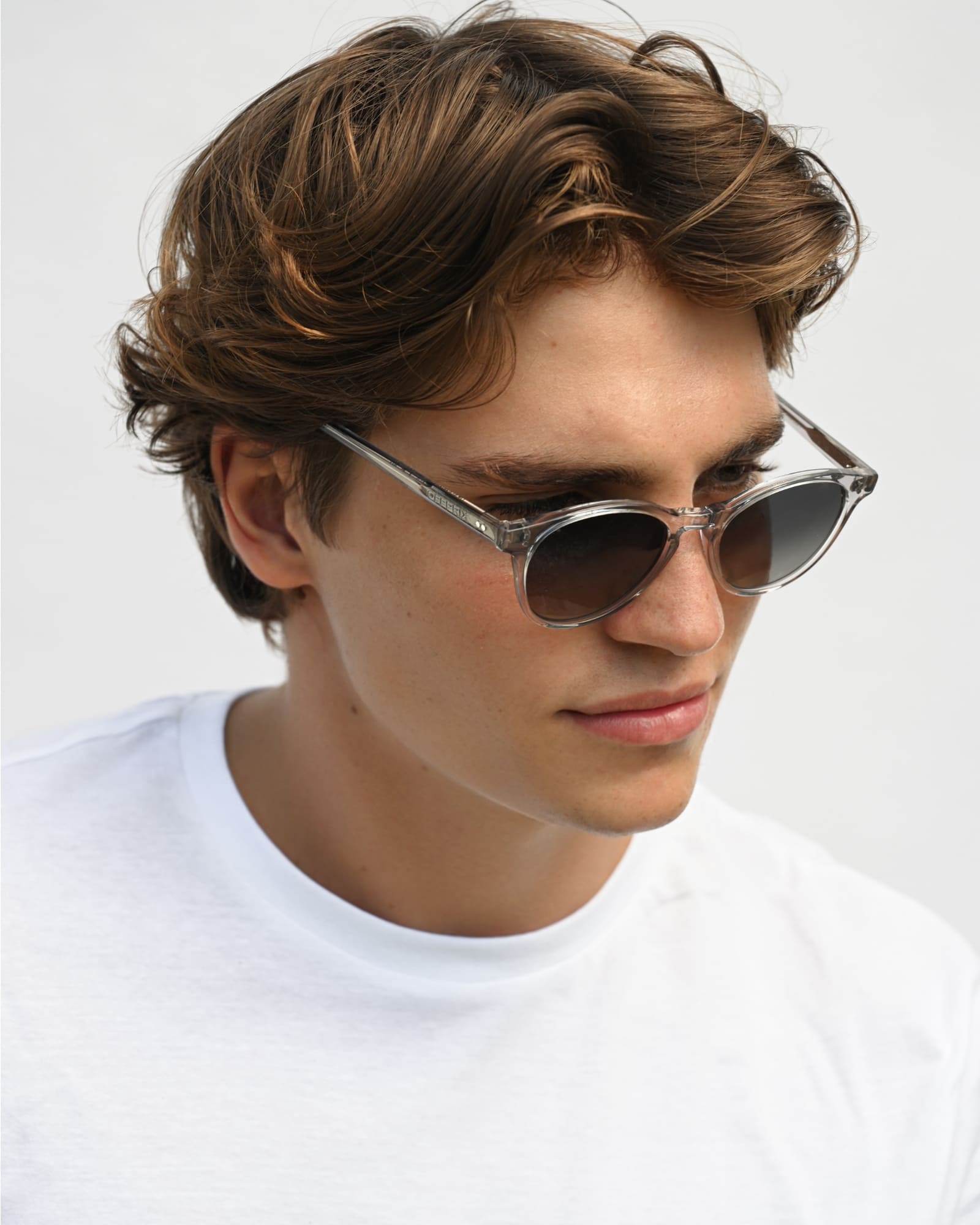 03 - CRYSTAL GREY sunglasses by OFFPRIX made of Italian Mazzucchelli™ acetate with ZEISS™ gradient polarized lenses