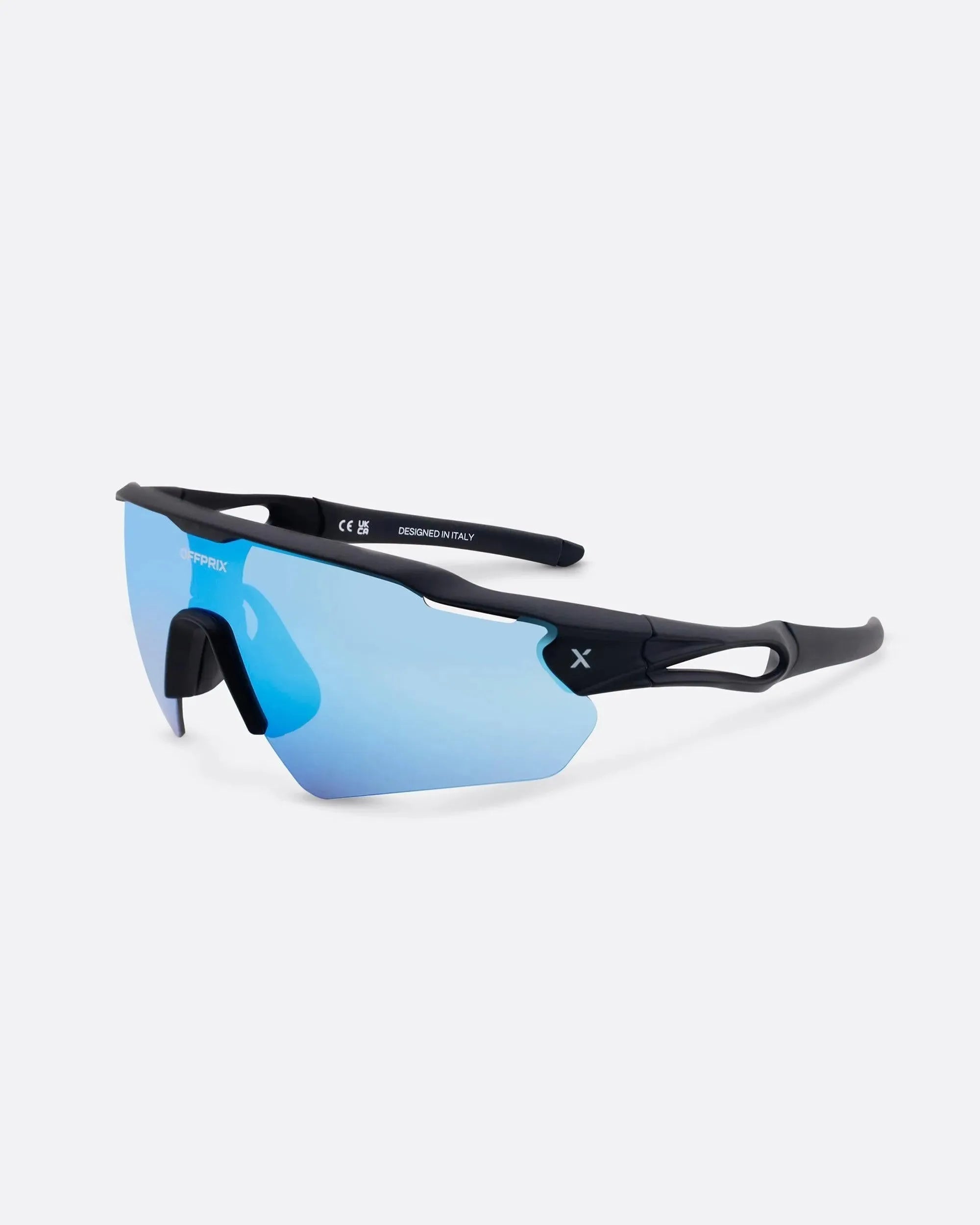 LASER BLACK - Blue sports sunglasses by OFFPRIX with lightweight durable frame and premium nylon lenses