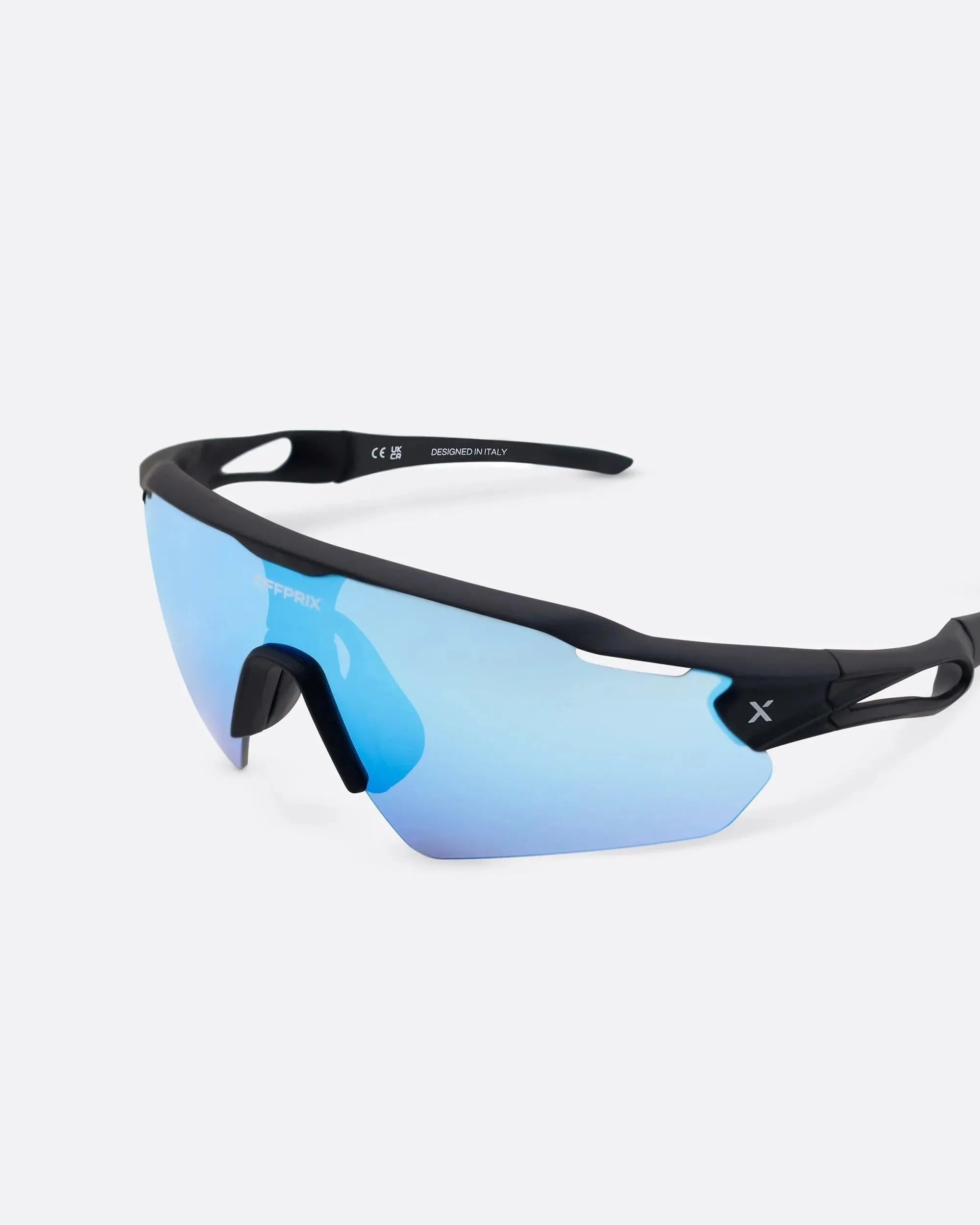 LASER BLACK - Blue sports sunglasses by OFFPRIX with lightweight durable frame and premium nylon lenses