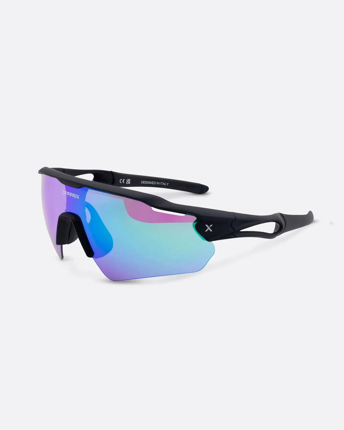 LASER BLACK - Green sports sunglasses by OFFPRIX with lightweight durable frame and premium nylon lenses