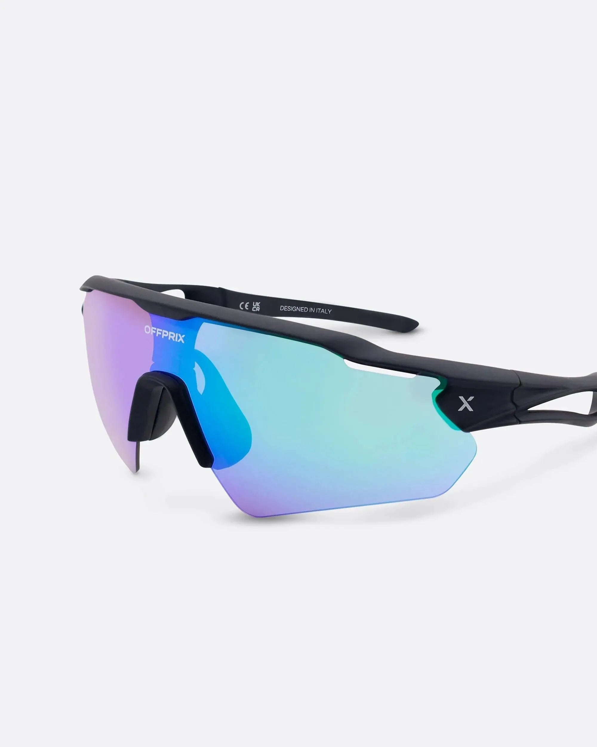 LASER BLACK - Green sports sunglasses by OFFPRIX with lightweight durable frame and premium nylon lenses