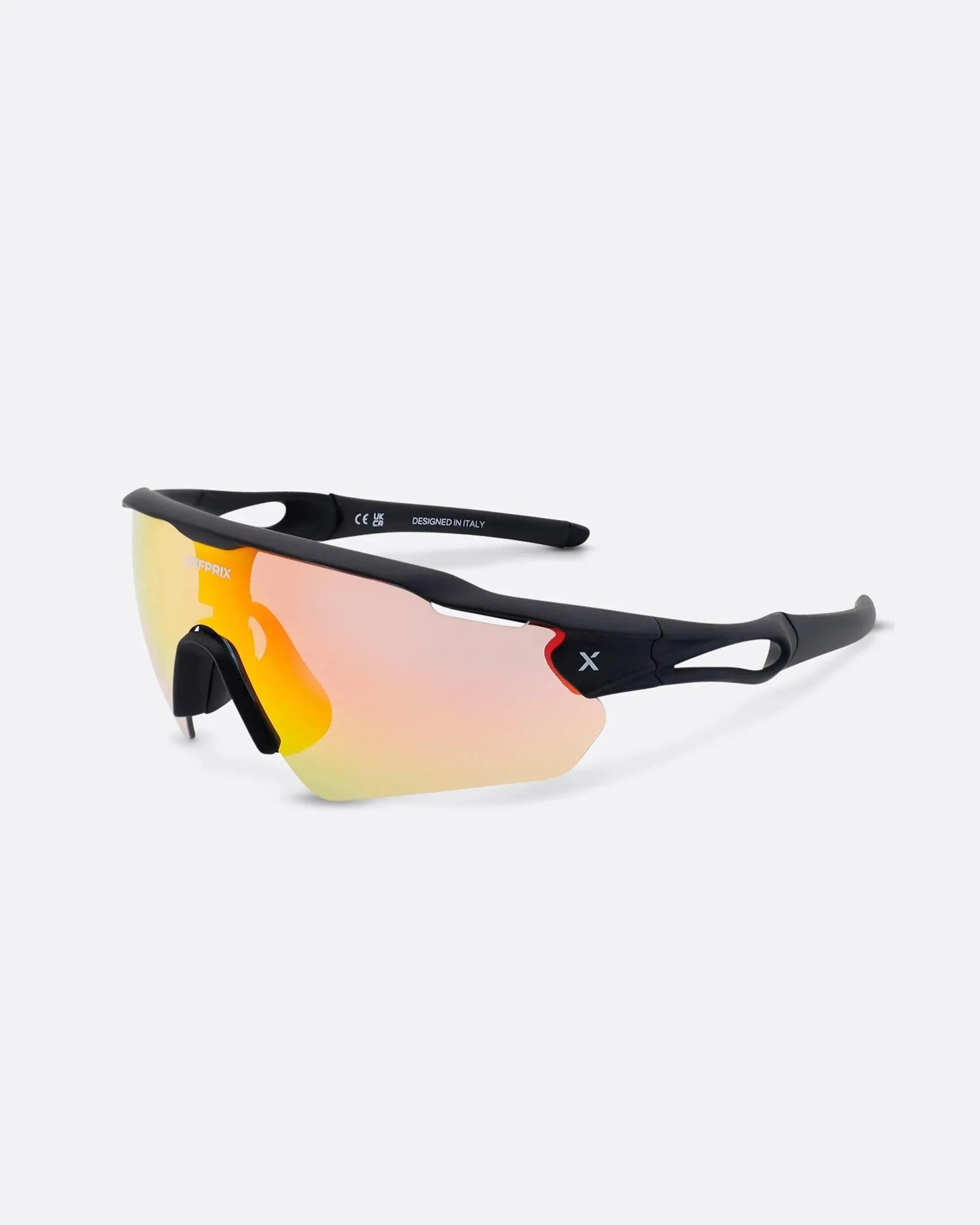 LASER BLACK - Red sports sunglasses by OFFPRIX with lightweight durable frame and premium nylon lenses