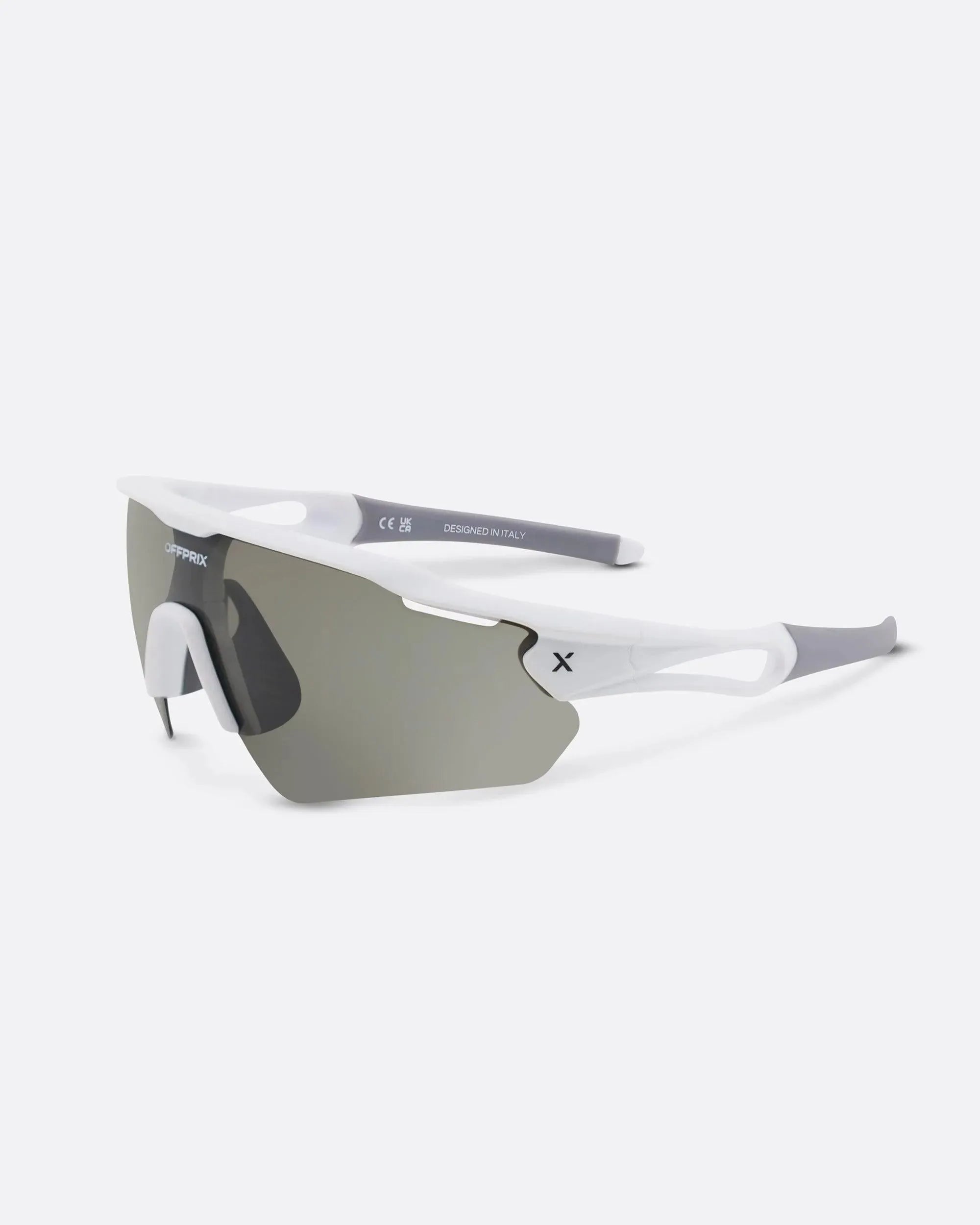 LASER WHITE - Black sports sunglasses by OFFPRIX with lightweight durable frame and premium nylon lenses