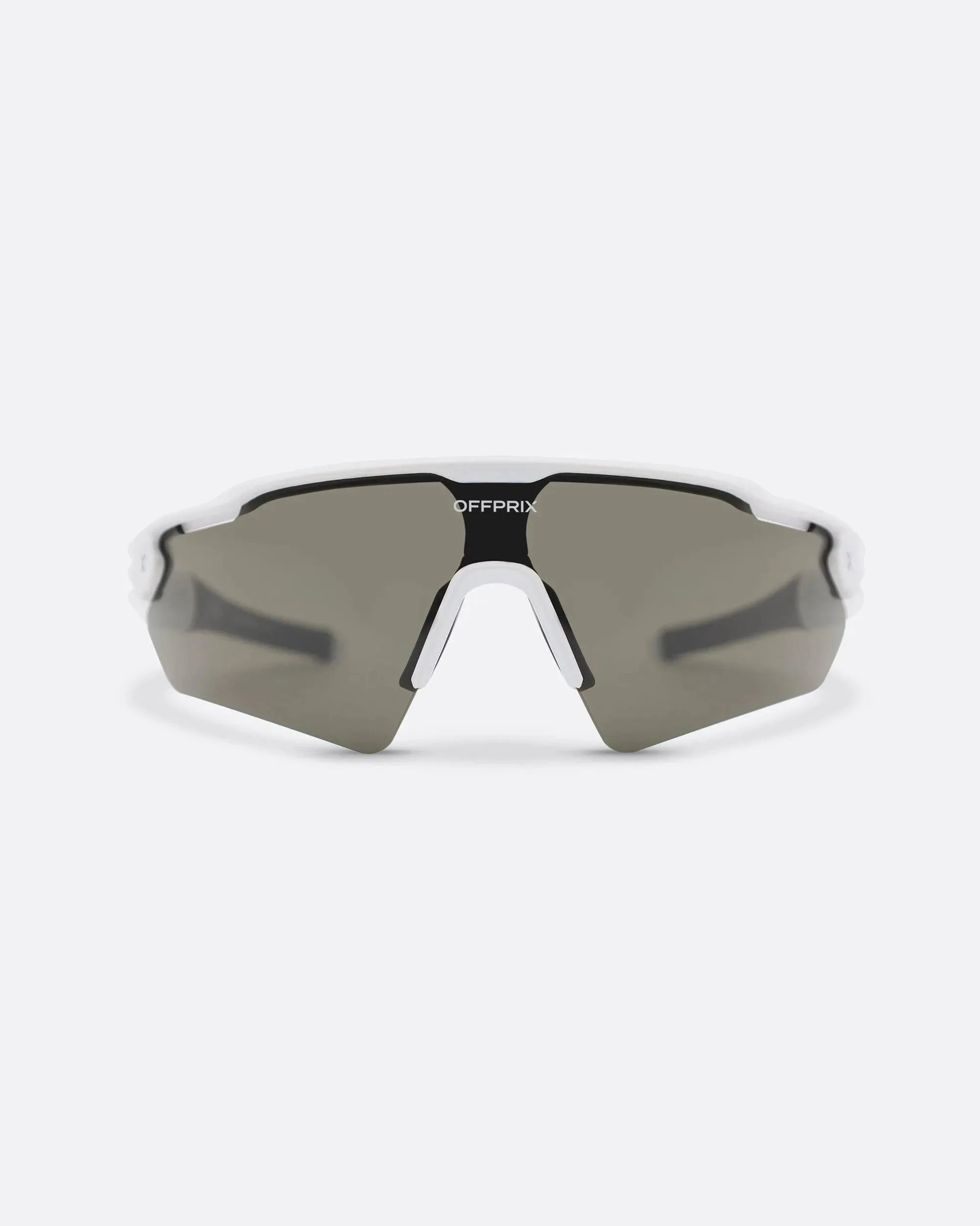 LASER WHITE - Black sports sunglasses by OFFPRIX with lightweight durable frame and premium nylon lenses