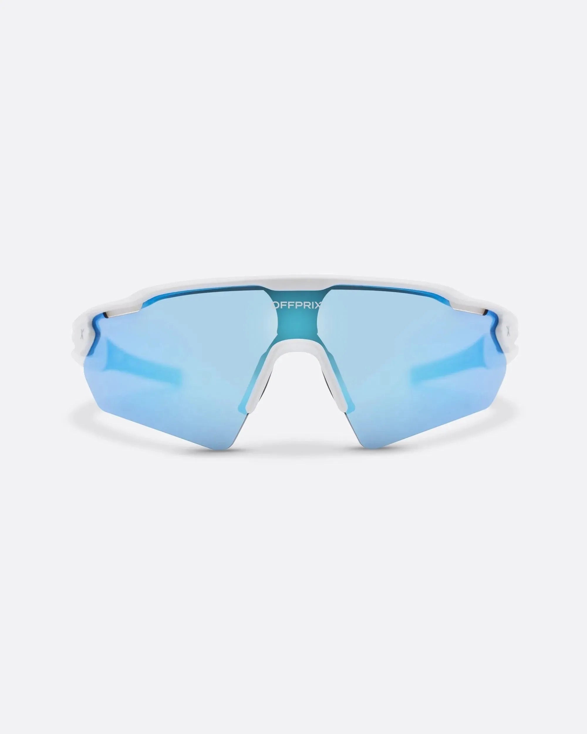LASER WHITE - Blue sports sunglasses by OFFPRIX with lightweight durable frame and premium nylon lenses