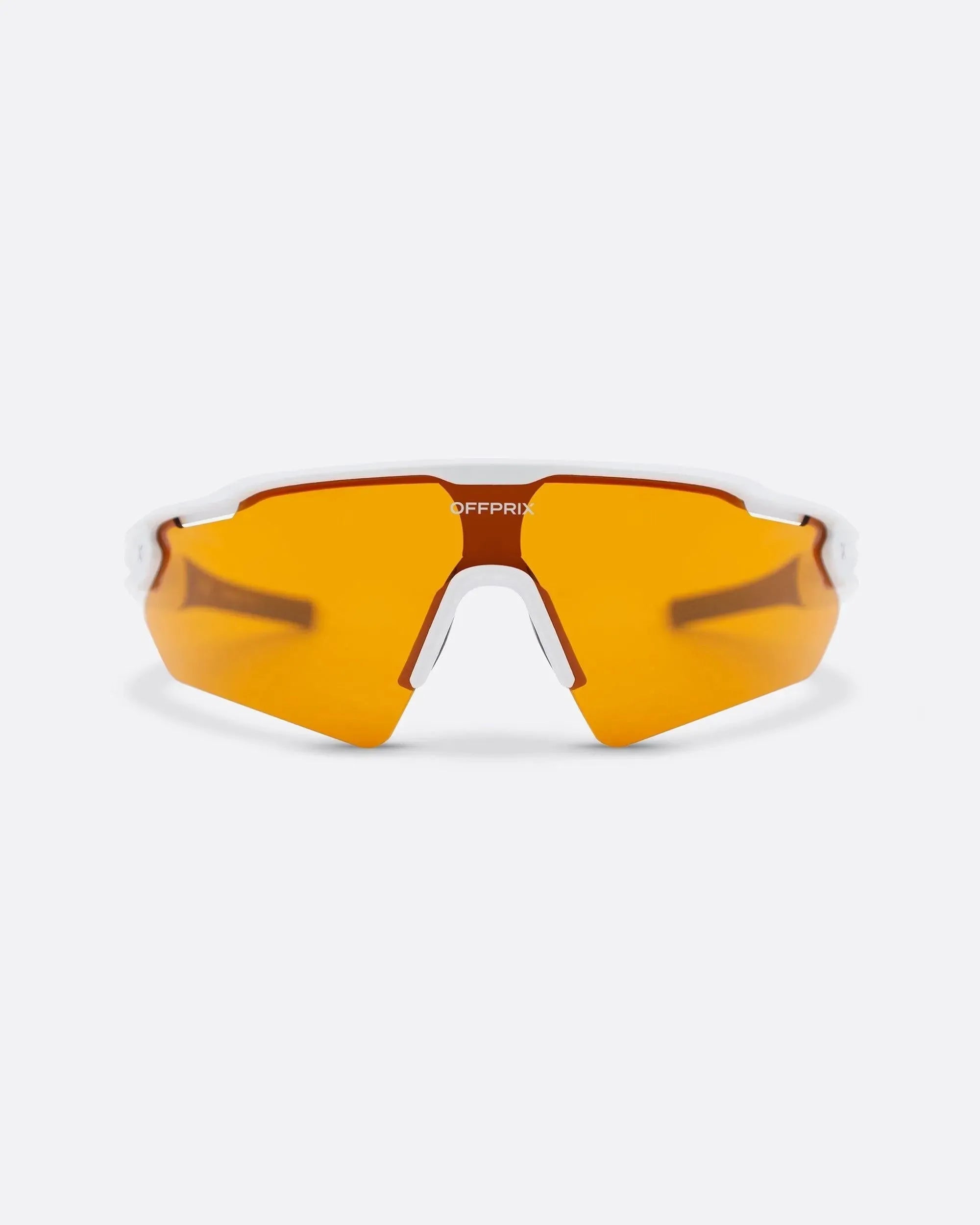 LASER WHITE - Brown sports sunglasses by OFFPRIX with lightweight durable frame and premium nylon lenses