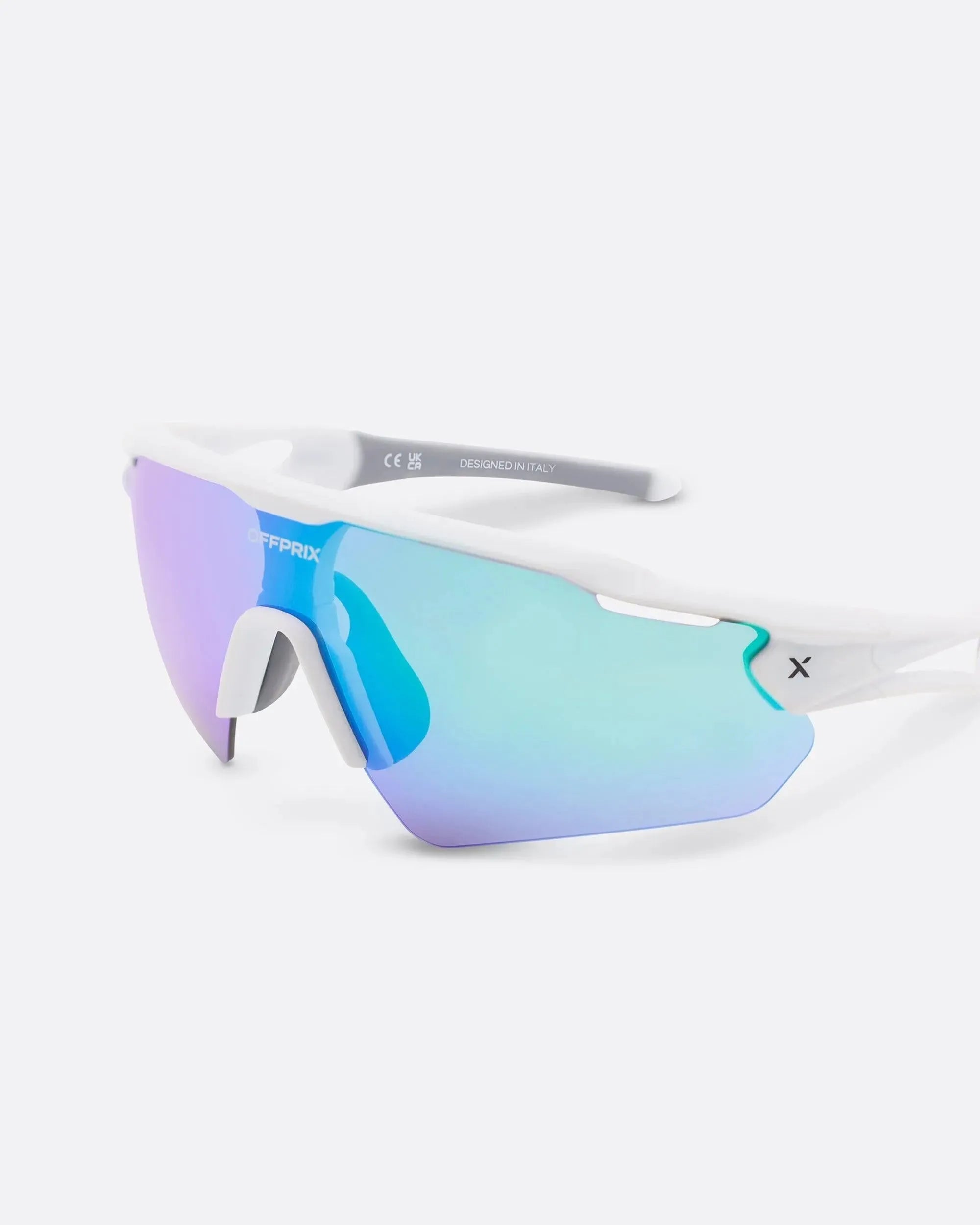 LASER WHITE - Green sports sunglasses by OFFPRIX with lightweight durable frame and premium nylon lenses