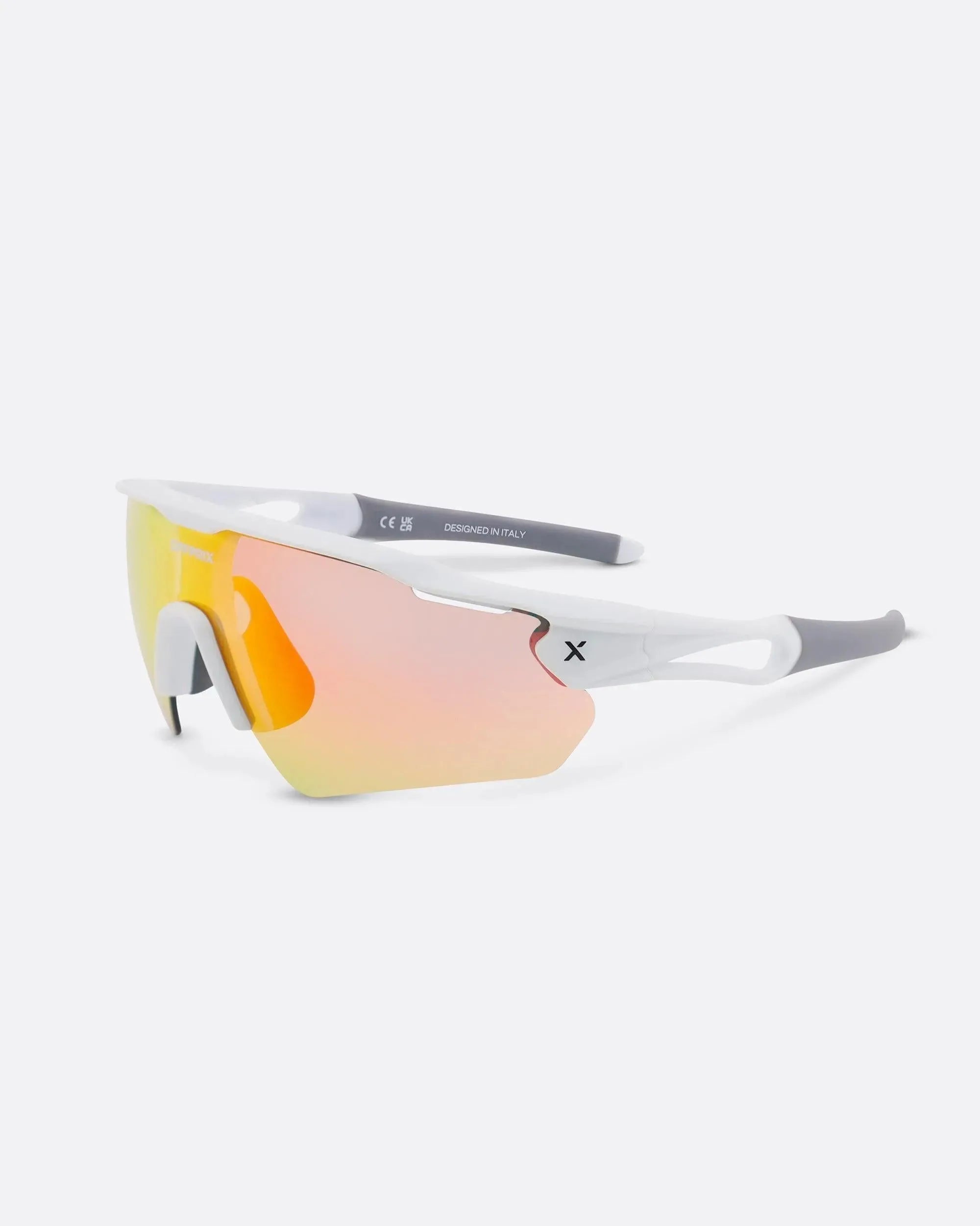 LASER WHITE - Red sports sunglasses by OFFPRIX with lightweight durable frame and premium nylon lenses