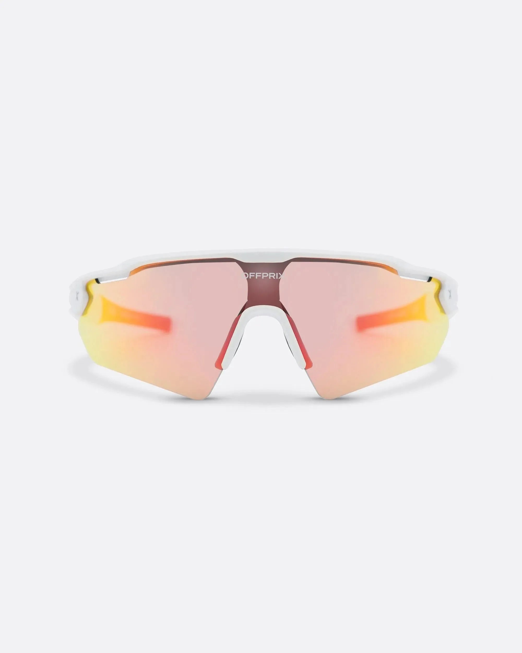 LASER WHITE - Red sports sunglasses by OFFPRIX with lightweight durable frame and premium nylon lenses