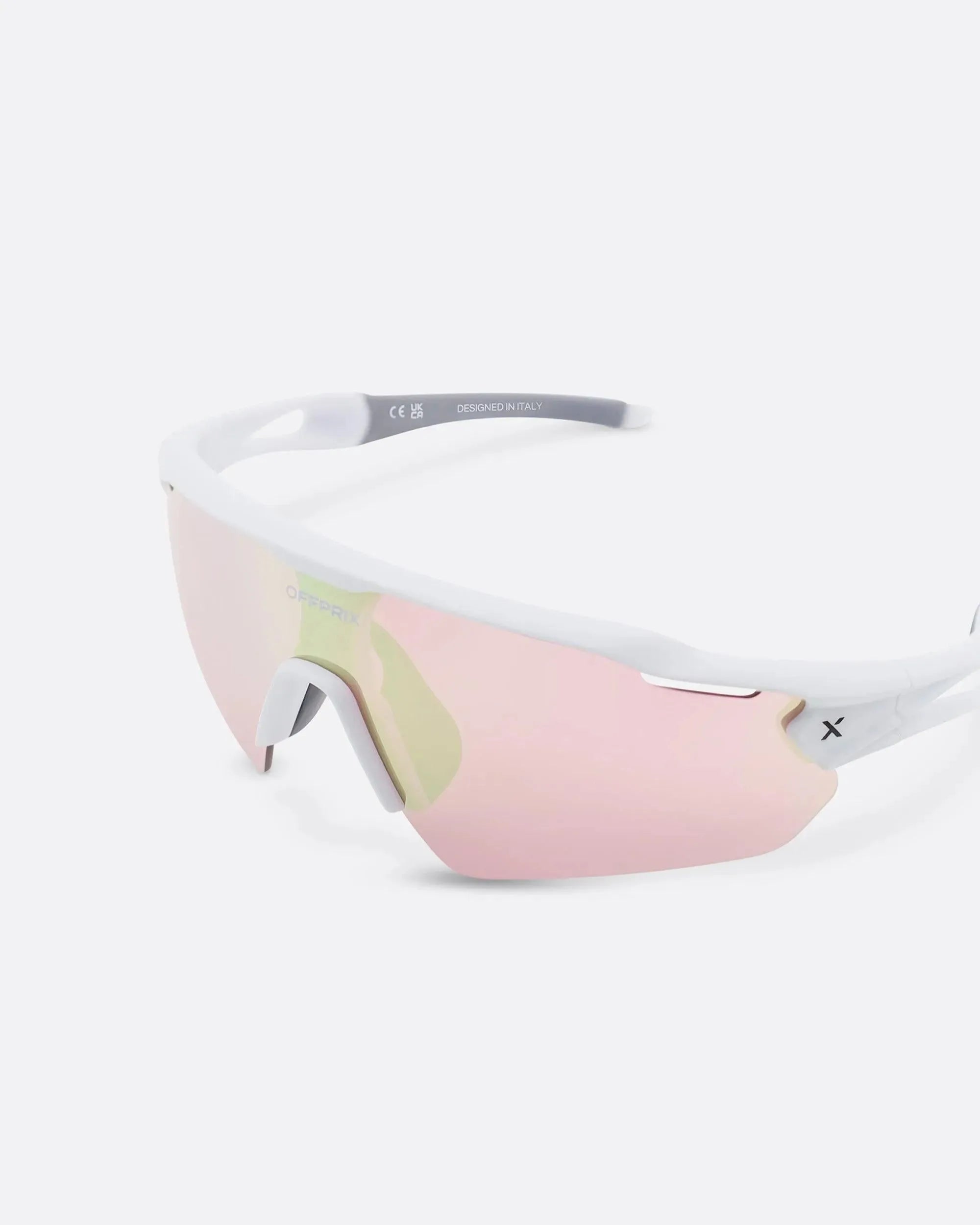 LASER WHITE - Rose sports sunglasses by OFFPRIX with lightweight durable frame and premium nylon lenses