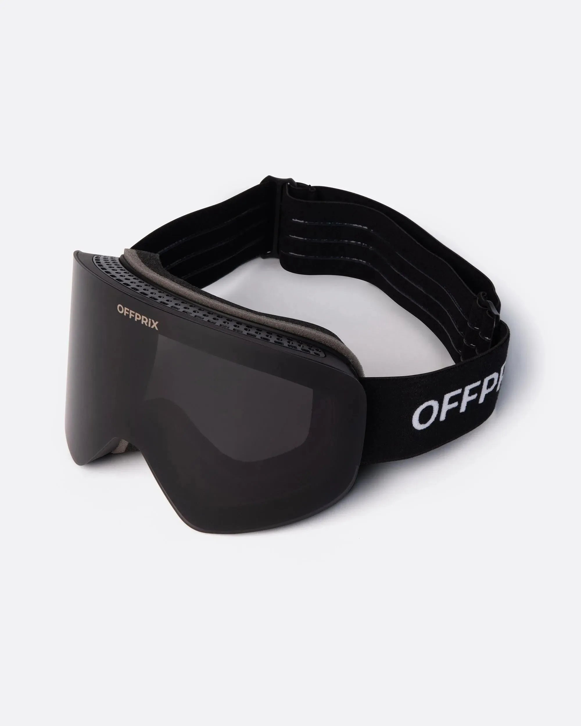 SKI 01 - BLACK ski goggles by OFFPRIX with anti-fog wide-view magnetic lens design