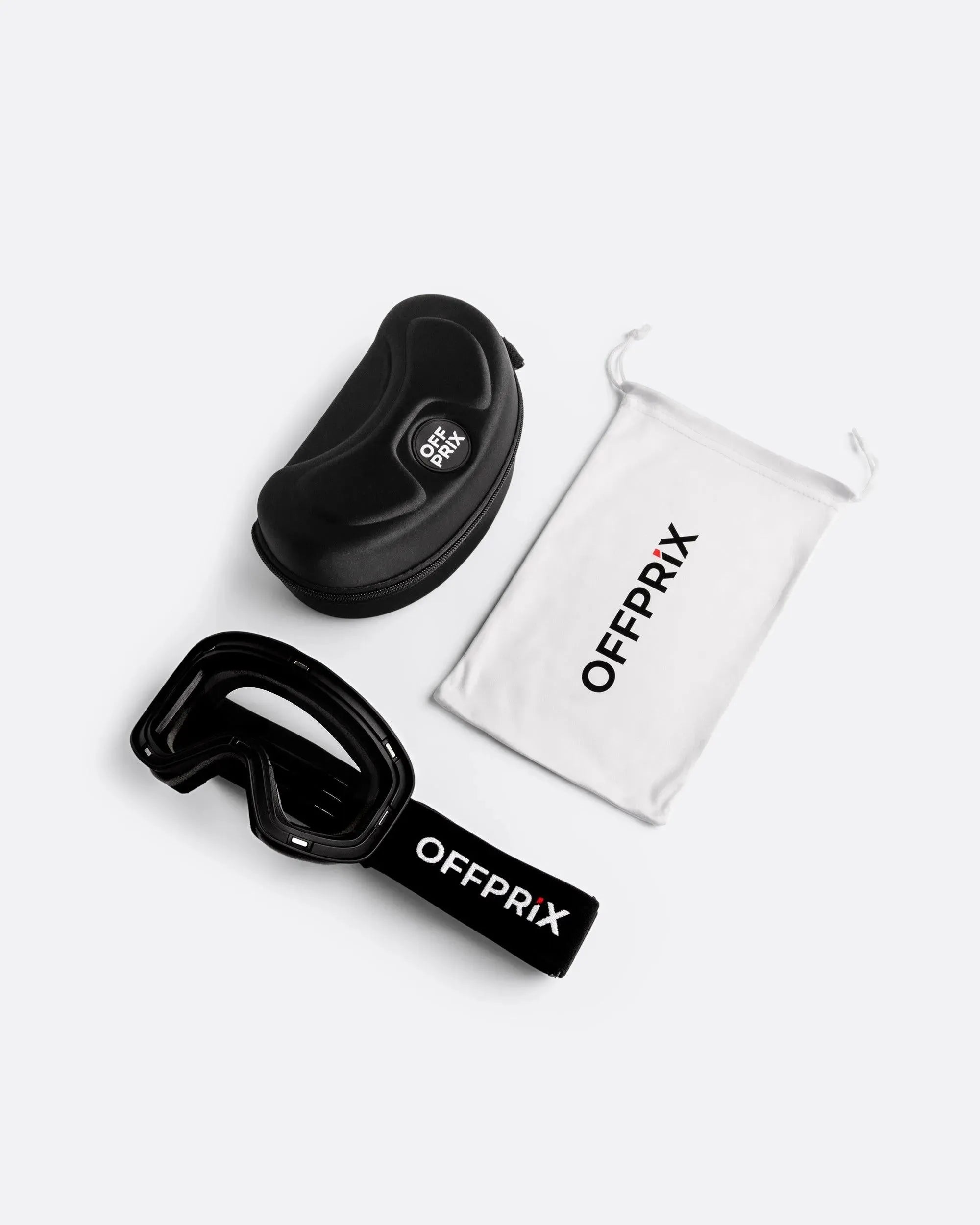 SKI 01 - BLACK ski goggles by OFFPRIX with anti-fog wide-view magnetic lens design