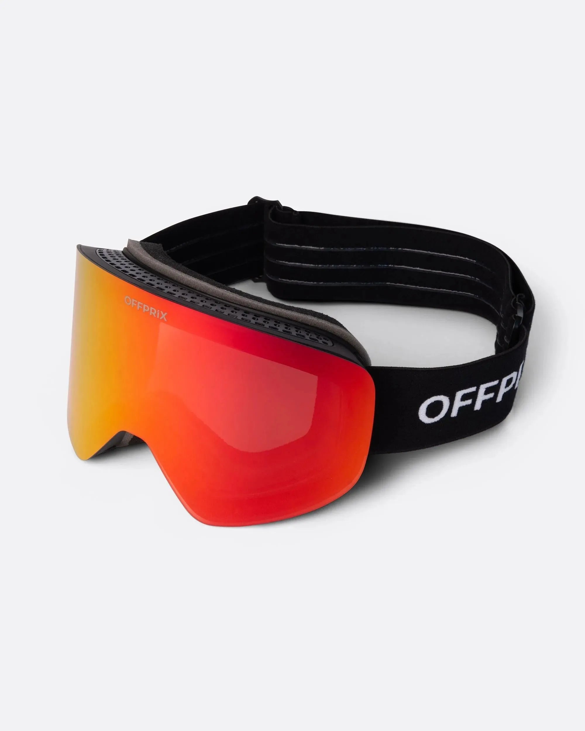 SKI 01 - RED ski goggles by OFFPRIX with anti-fog wide-view magnetic lens design