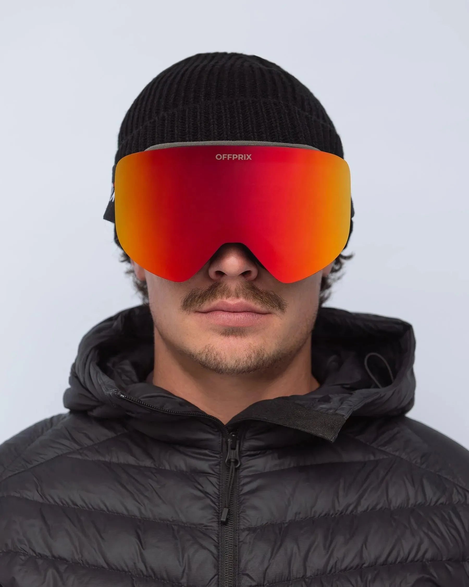 SKI 01 - RED ski goggles by OFFPRIX with anti-fog wide-view magnetic lens design