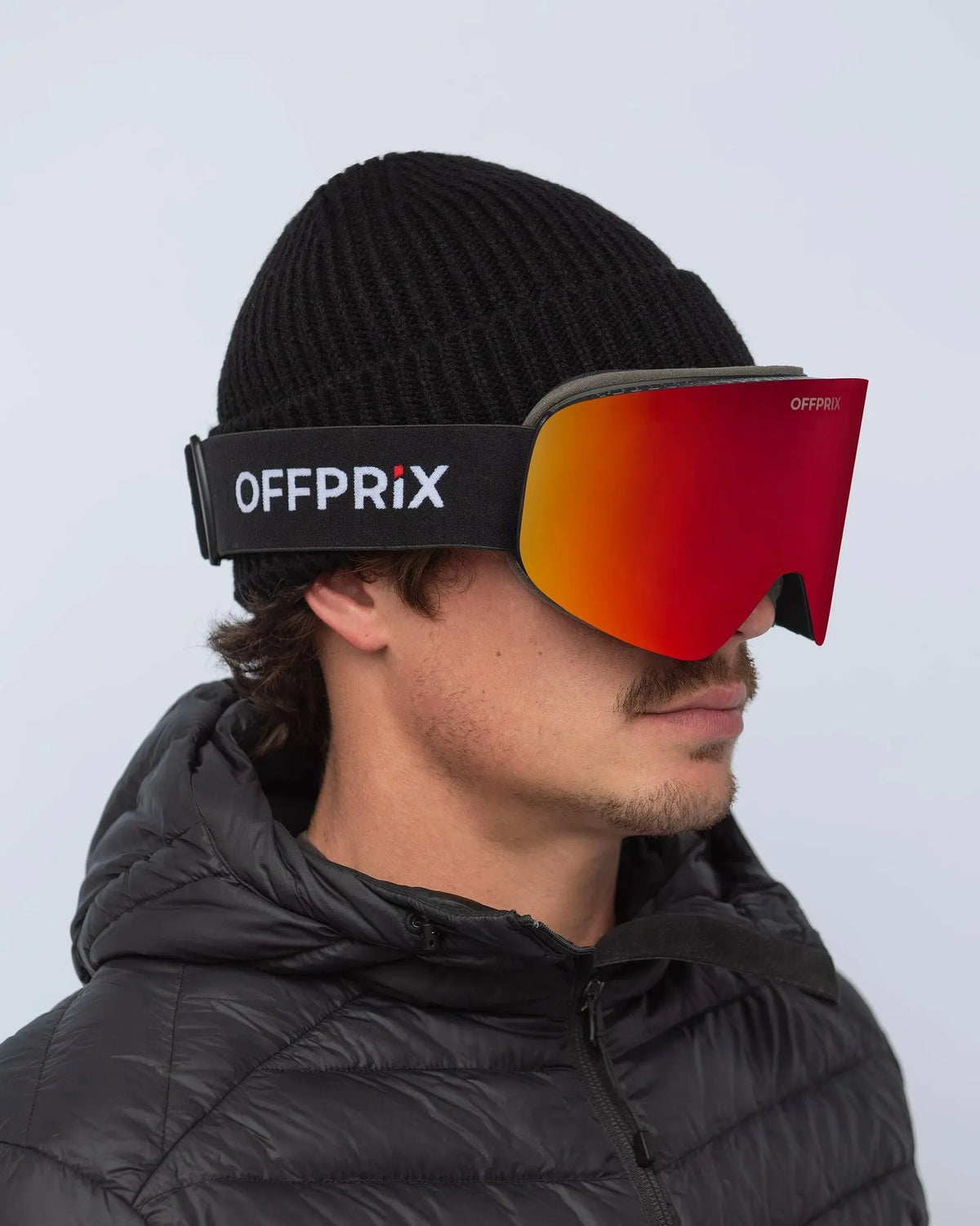 SKI 01 - RED ski goggles by OFFPRIX with anti-fog wide-view magnetic lens design