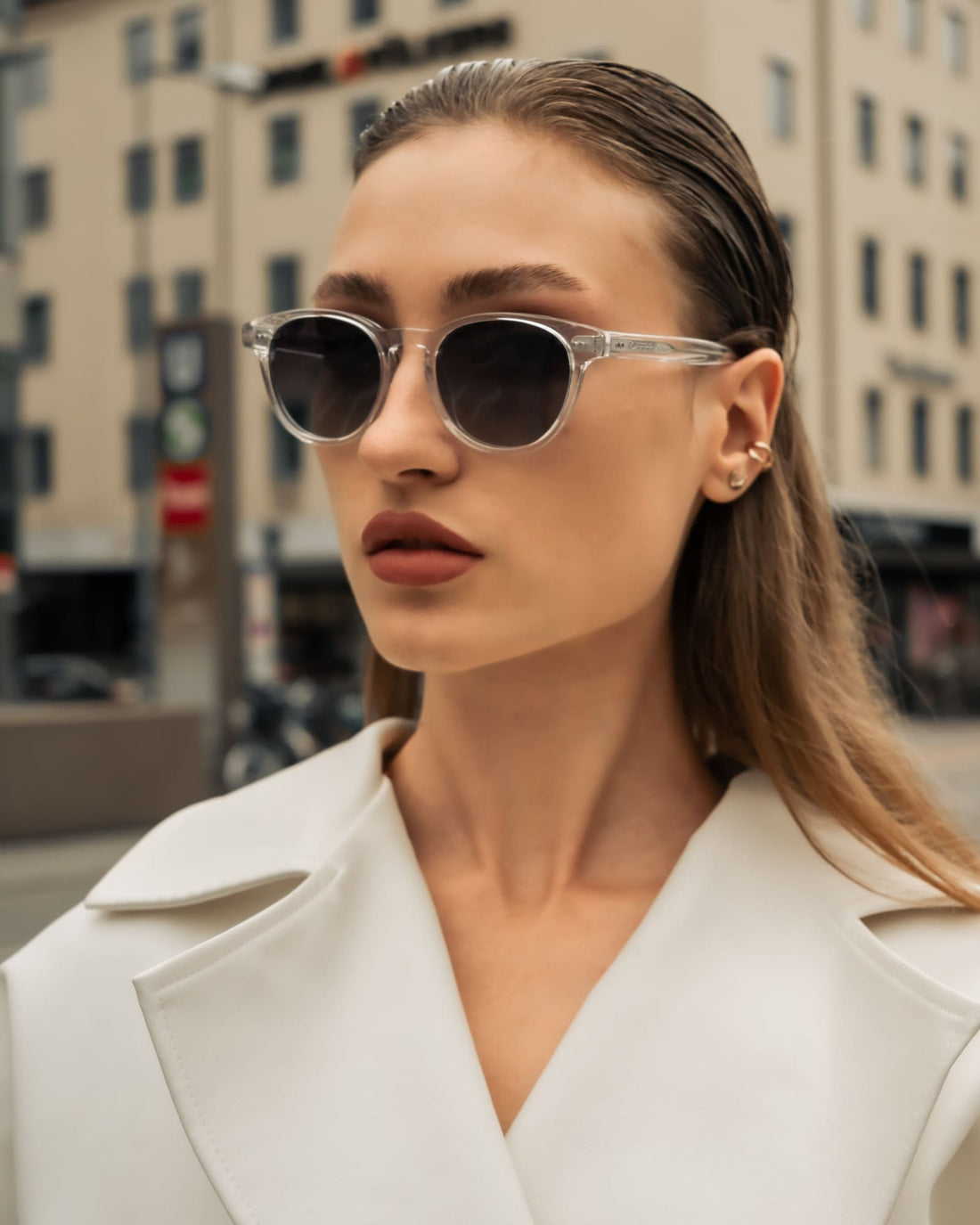 01 - CLEAR sunglasses by OFFPRIX made of Italian Mazzucchelli™ acetate with ZEISS™ gradient polarized lenses