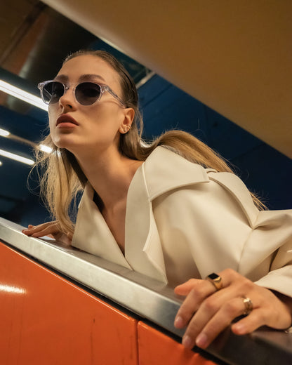 01 - CLEAR sunglasses by OFFPRIX made of Italian Mazzucchelli™ acetate with ZEISS™ gradient polarized lenses