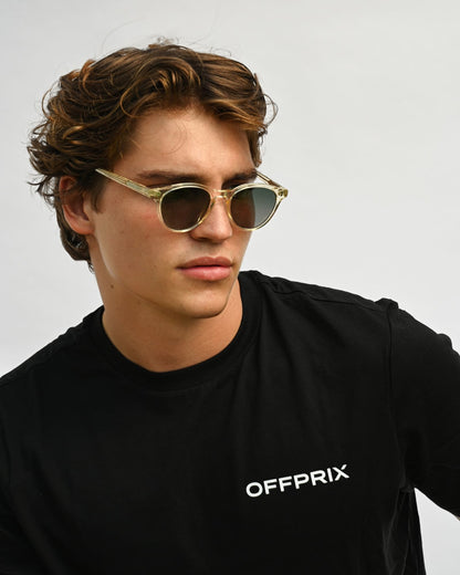 03 - CHAMPAGNE GREEN sunglasses by OFFPRIX made of Italian Mazzucchelli™ acetate with ZEISS™ gradient polarized lenses