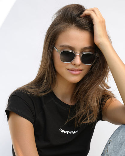 04 - CRYSTAL GREY sunglasses by OFFPRIX made of Italian Mazzucchelli™ acetate with ZEISS™ gradient polarized lenses