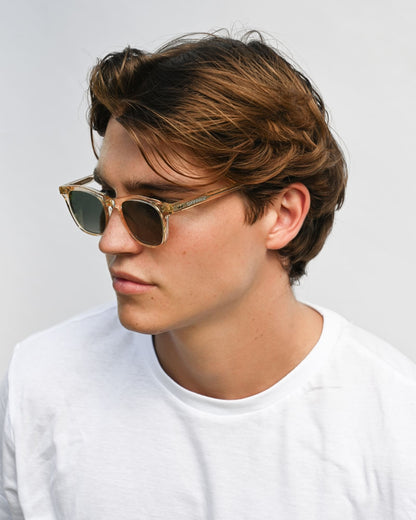 04 - ECRU GREEN sunglasses by OFFPRIX made of Italian Mazzucchelli™ acetate with ZEISS™ gradient polarized lenses