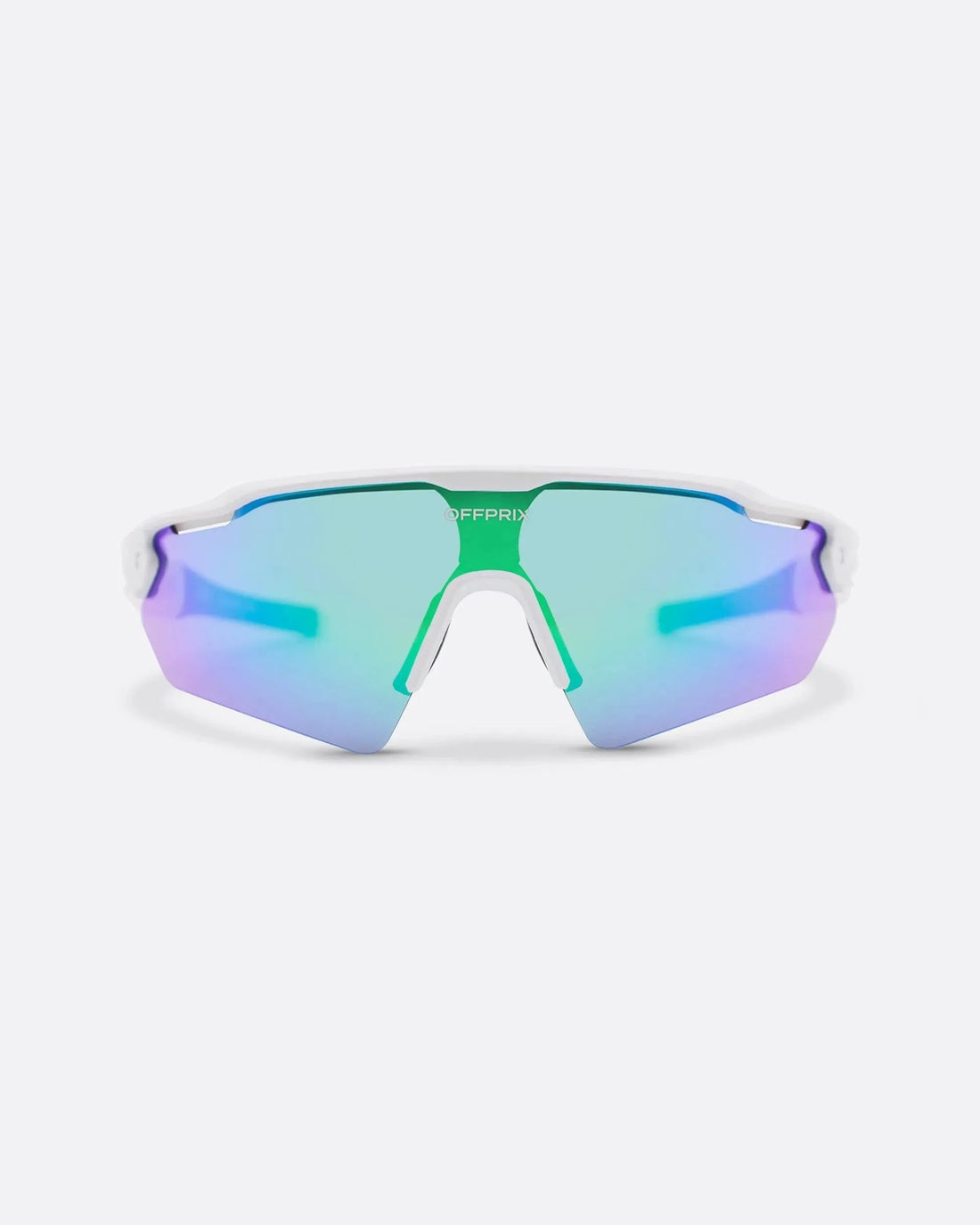 LASER WHITE - Green sports sunglasses by OFFPRIX with lightweight durable frame and premium nylon lenses