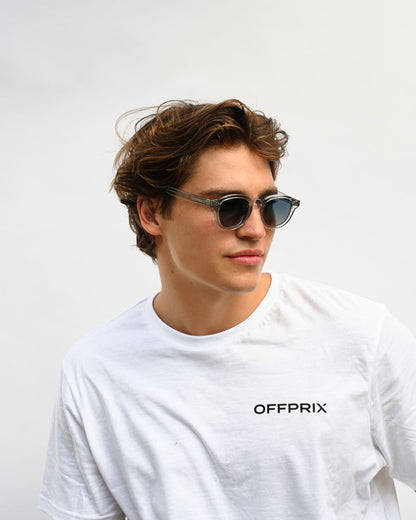 LINO - CRYSTAL BLUE sunglasses by OFFPRIX made of Italian Mazzucchelli™ acetate with ZEISS™ gradient polarized lenses