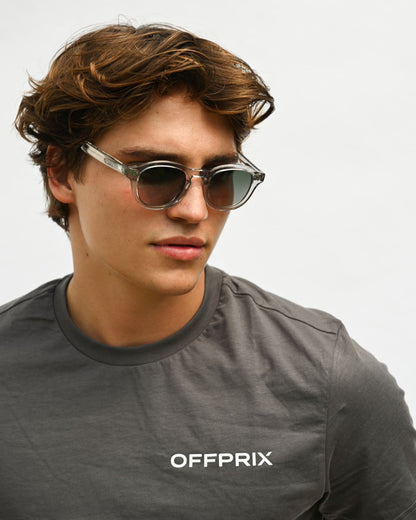 LINO - CRYSTAL GREEN sunglasses by OFFPRIX made of Italian Mazzucchelli™ acetate with ZEISS™ gradient polarized lenses