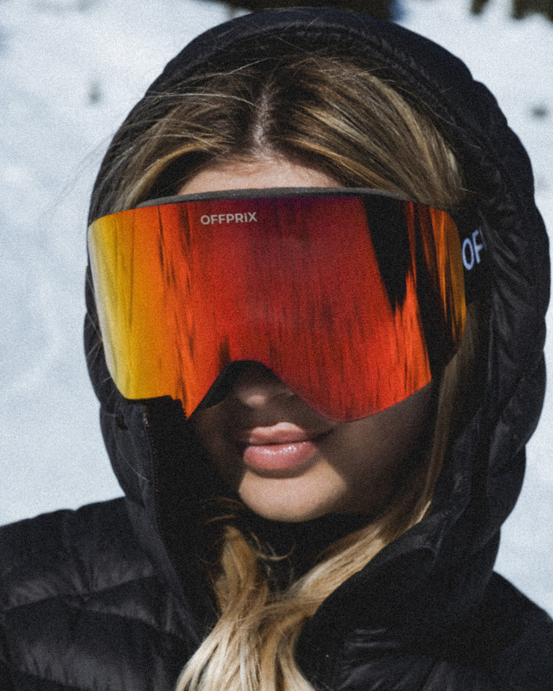 SKI 01 - RED ski goggles by OFFPRIX with anti-fog wide-view magnetic lens design